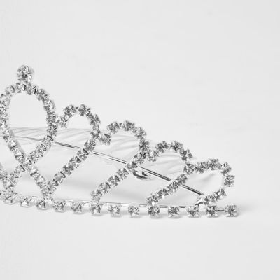 Girls silver embellished tiara